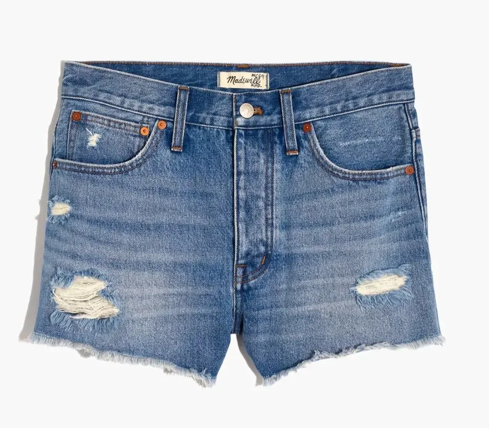 Madewell Relaxed Homecrest Wash Ripped Edition Denim Shorts Size 27